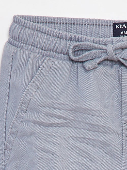 Pantalón jogger de sarga con bolsillos con solapa - Kiabi