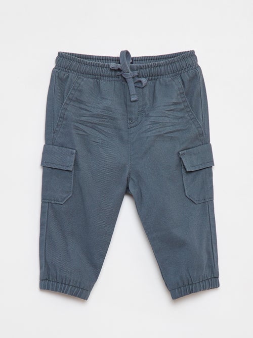 Pantalón jogger de sarga con bolsillos con solapa - Kiabi
