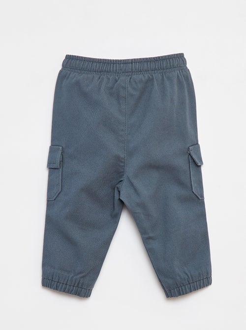 Pantalón jogger de sarga con bolsillos con solapa - Kiabi