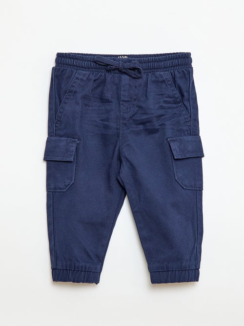 Pantalón jogger de sarga con bolsillos con solapa - Kiabi