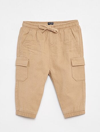 Pantalón jogger de sarga con bolsillos con solapa