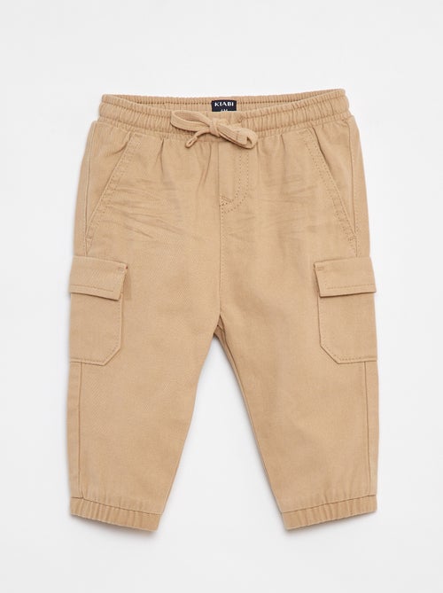 Pantalón jogger de sarga con bolsillos con solapa - Kiabi