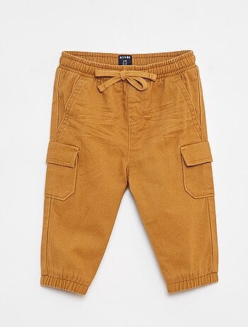 Pantalón jogger de sarga con bolsillos con solapa