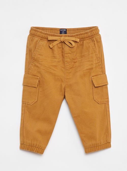 Pantalón jogger de sarga con bolsillos con solapa - Kiabi