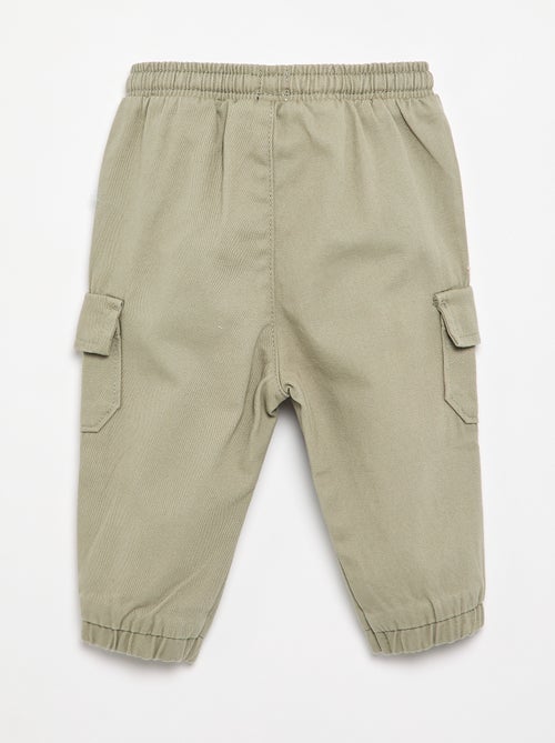 Pantalón jogger de sarga con bolsillos con solapa - Kiabi