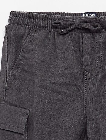 Pantalón jogger de sarga con bolsillos con solapa