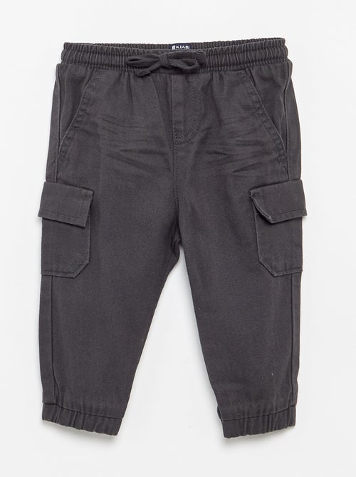 Pantalón jogger de sarga con bolsillos con solapa - Kiabi
