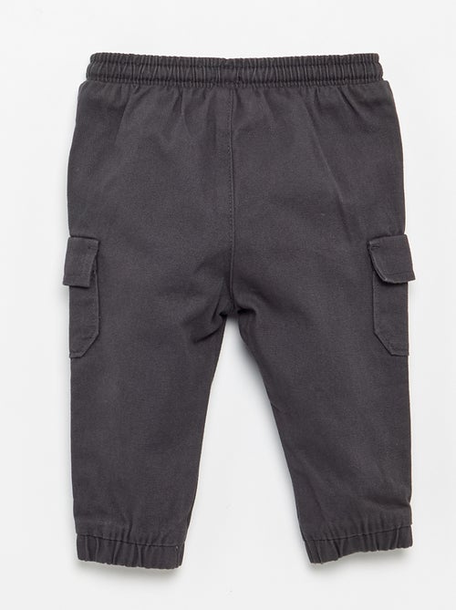 Pantalón jogger de sarga con bolsillos con solapa - Kiabi