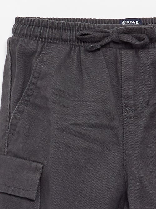 Pantalón jogger de sarga con bolsillos con solapa - Kiabi