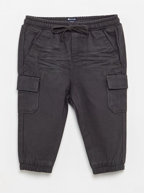 Pantalón jogger de sarga con bolsillos con solapa - Kiabi