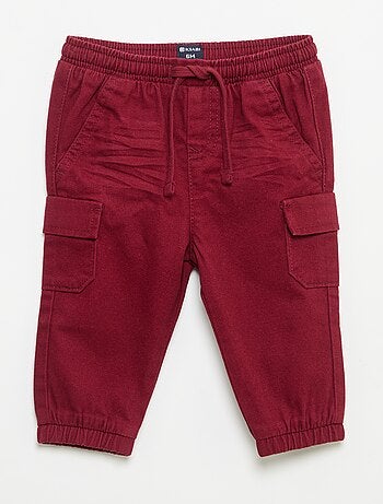 Pantalón jogger de sarga con bolsillos con solapa