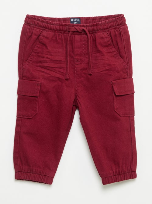 Pantalón jogger de sarga con bolsillos con solapa - Kiabi
