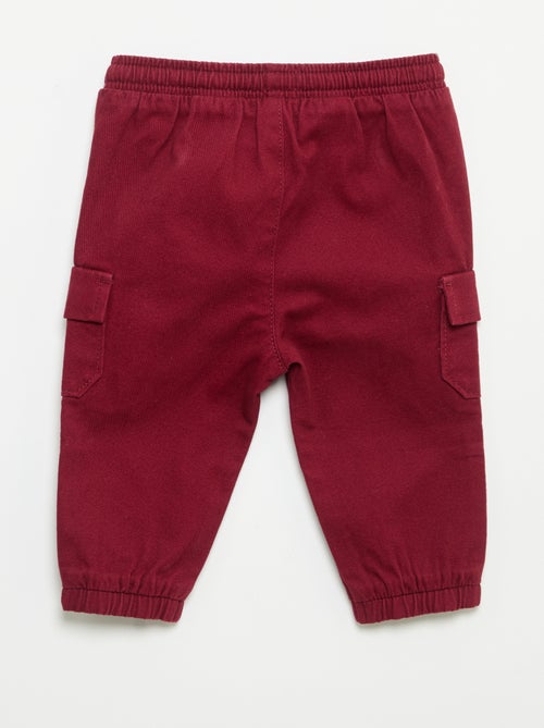 Pantalón jogger de sarga con bolsillos con solapa - Kiabi