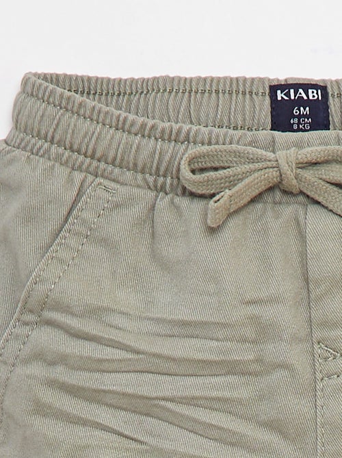 Pantalón jogger de sarga con bolsillos con solapa - Kiabi
