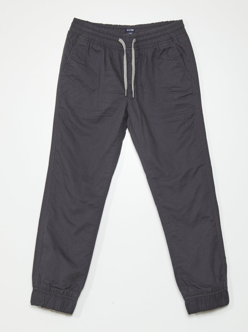 Pantalón jogger de sarga NEGRO - Kiabi