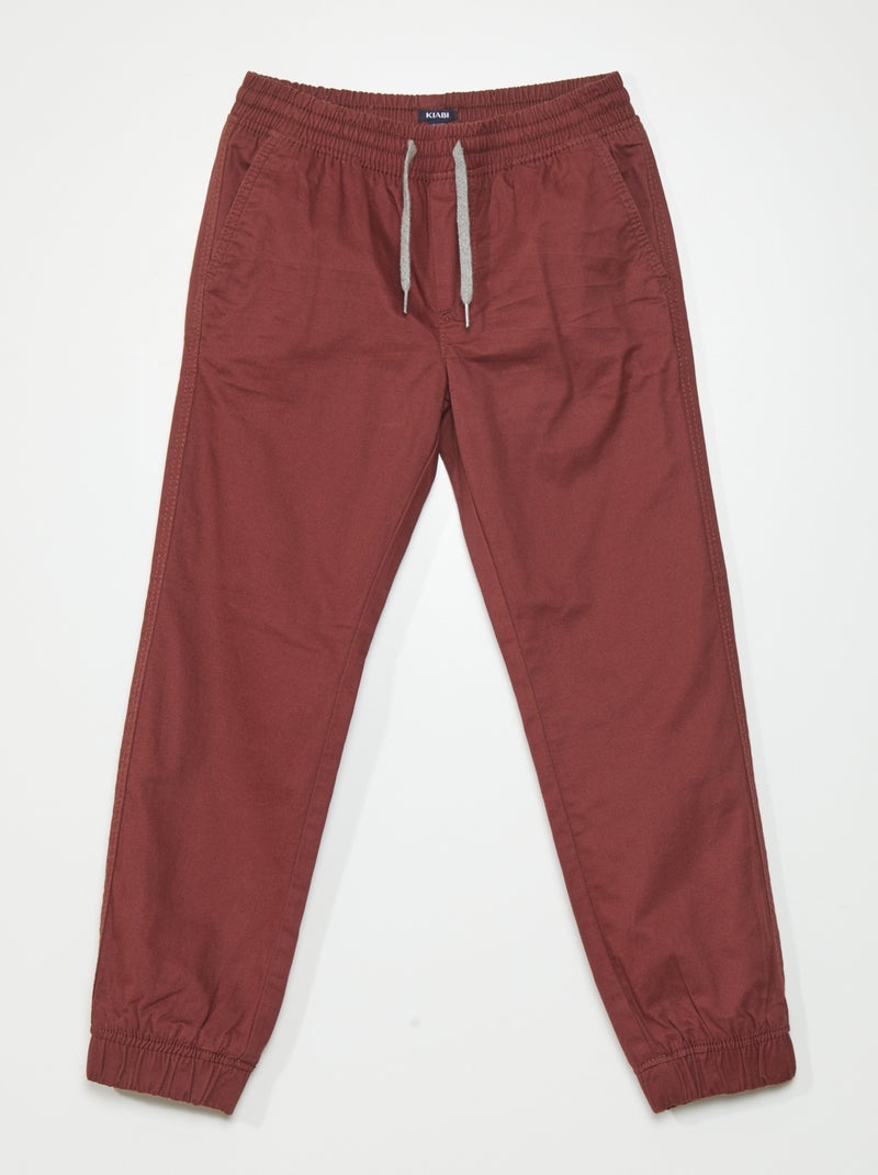 Pantalón jogger de sarga ROJO - Kiabi