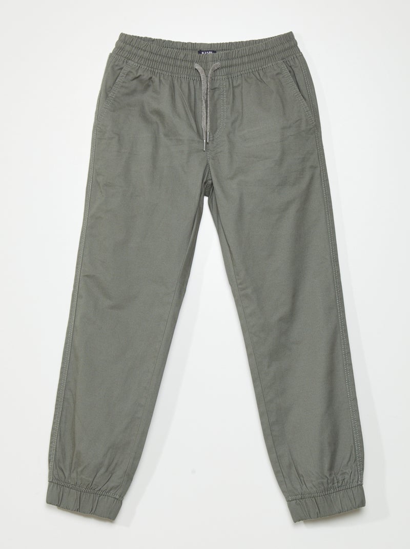 Pantalón jogger de sarga VERDE - Kiabi