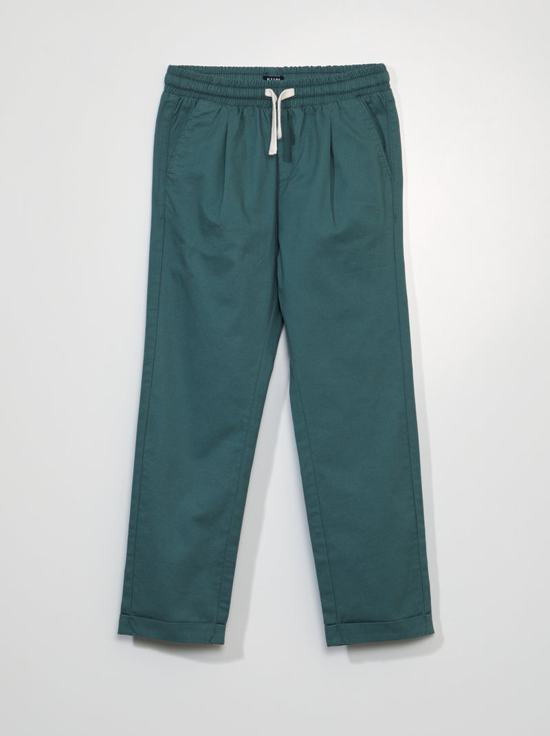 Pantalón jogger de sarga VERDE - Kiabi