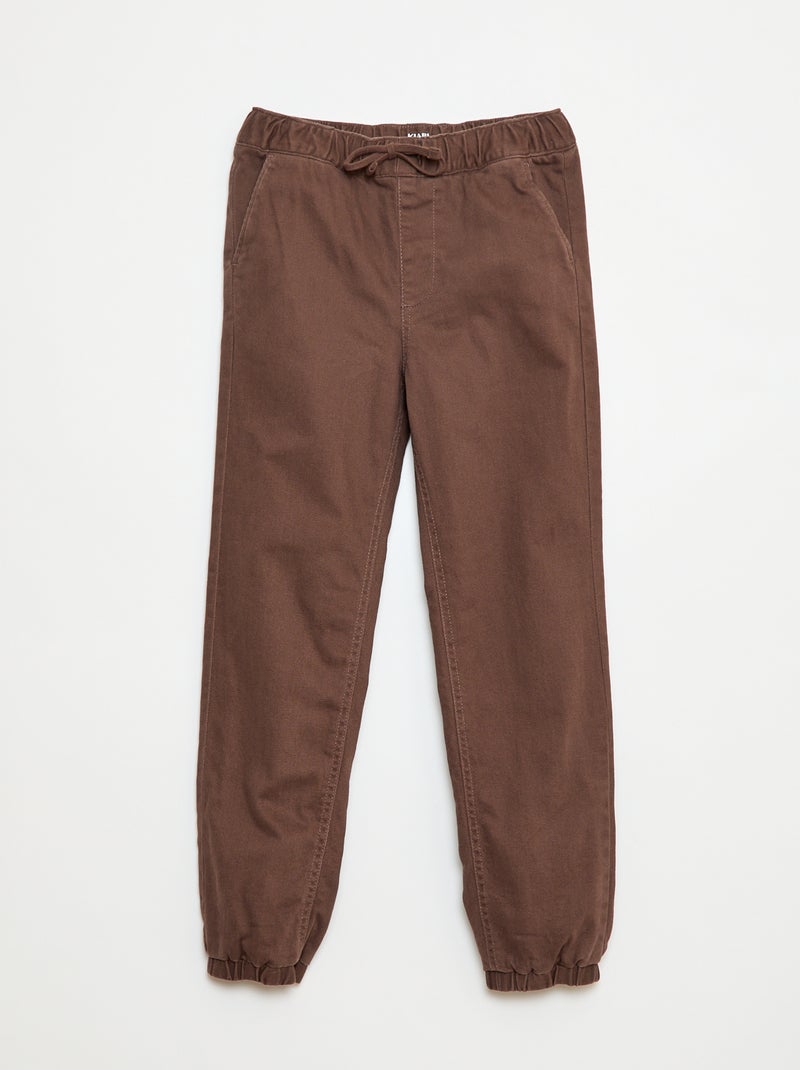 Pantalón jogger forrado Marron - Kiabi