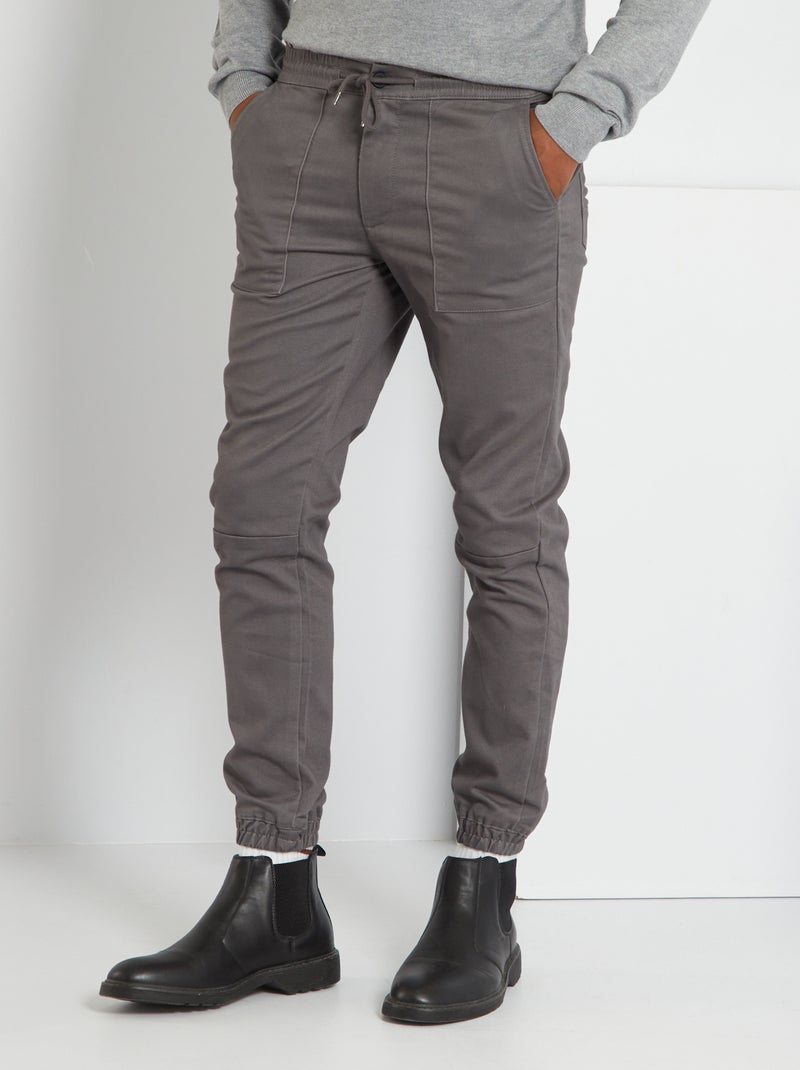 Pantalón jogger liso GRIS - Kiabi