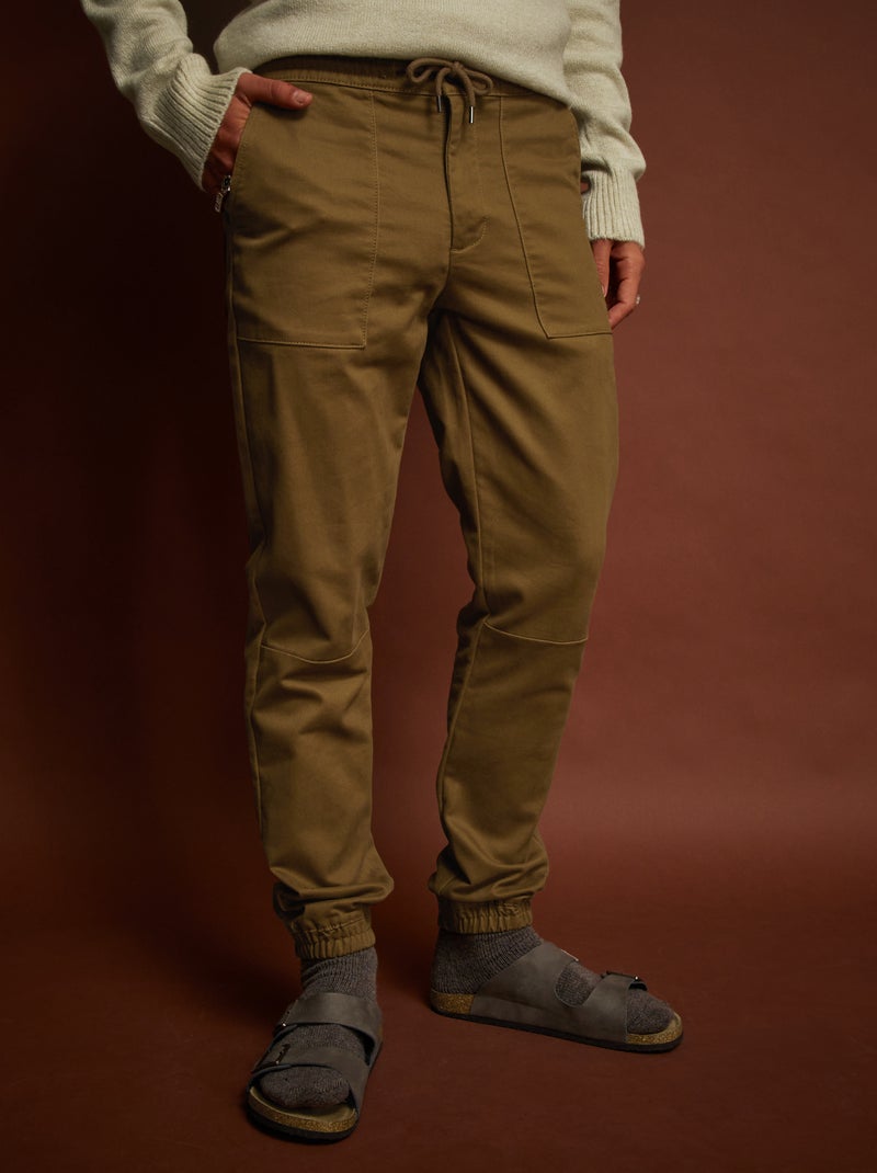 Pantalón jogger liso NARANJA - Kiabi