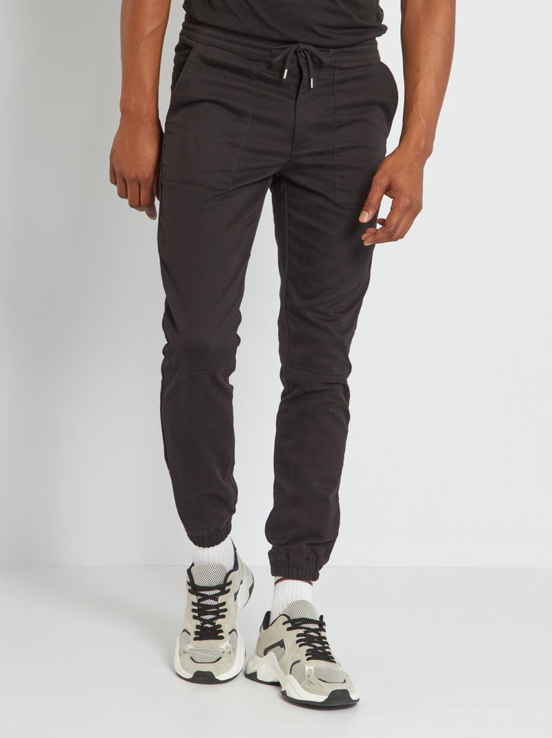 Pantalón jogger liso Negro - Kiabi