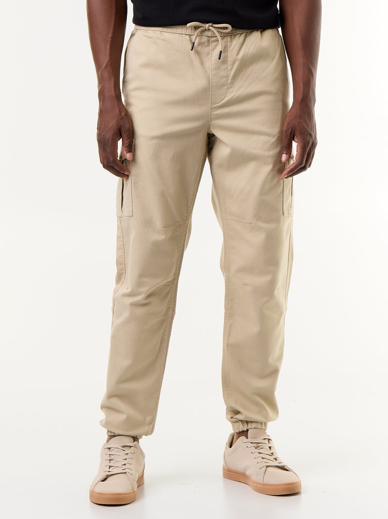 Pantalón jogger multibolsillos Beige - Kiabi