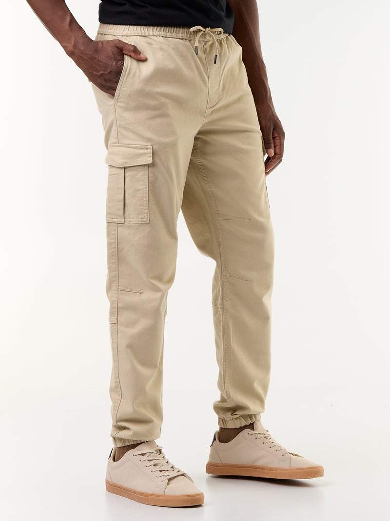 Pantalón jogger multibolsillos Beige - Kiabi