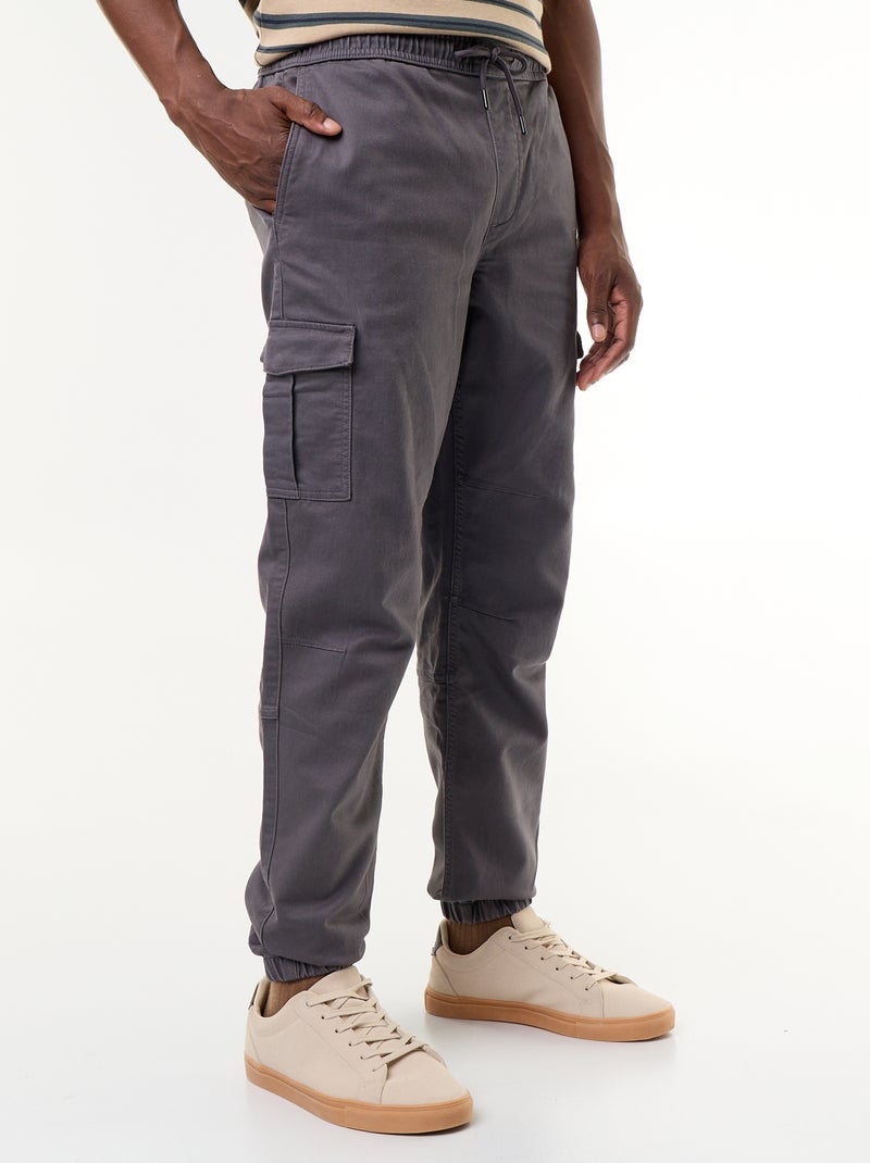 Pantalón jogger multibolsillos Gris - Kiabi