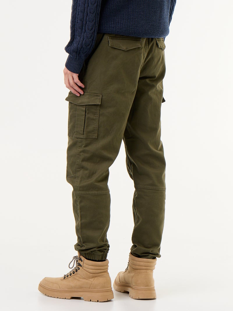 Pantalón jogger multibolsillos Kaki - Kiabi
