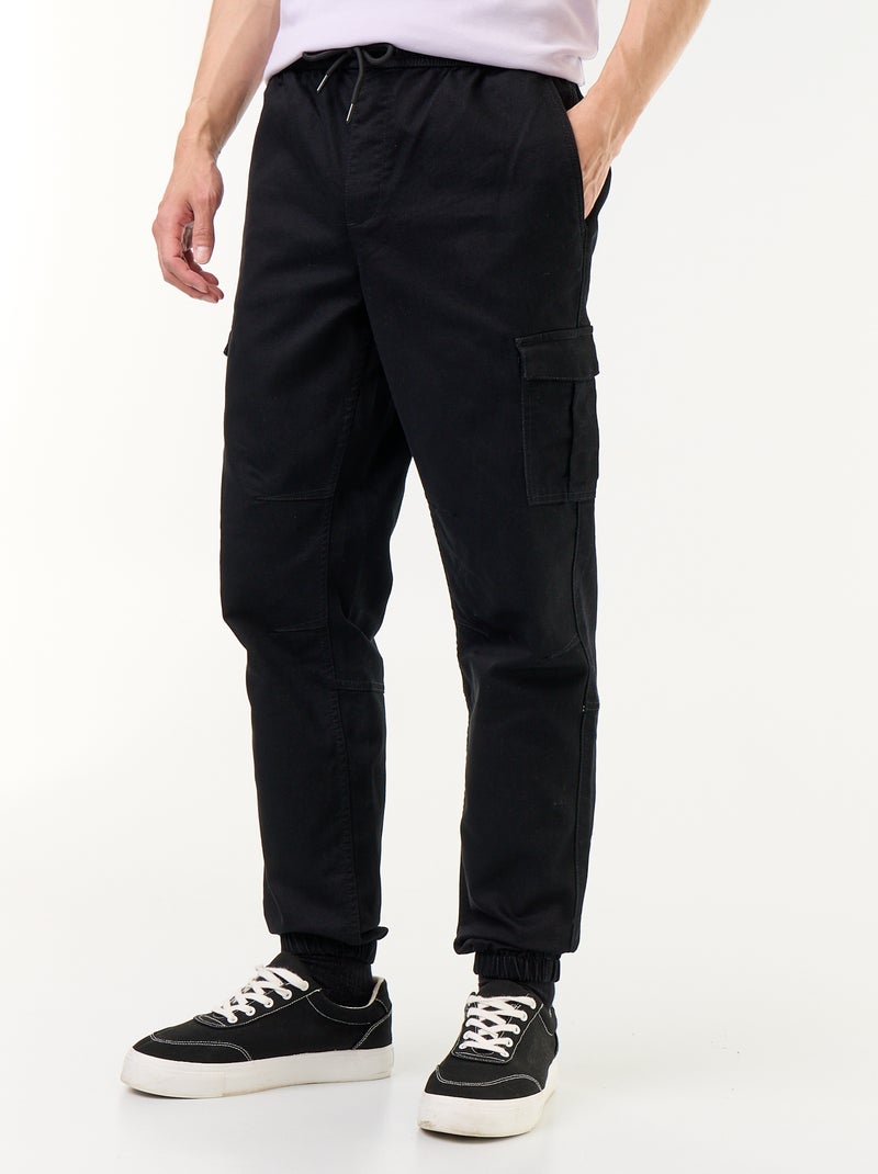 Pantalón jogger multibolsillos Negro - Kiabi