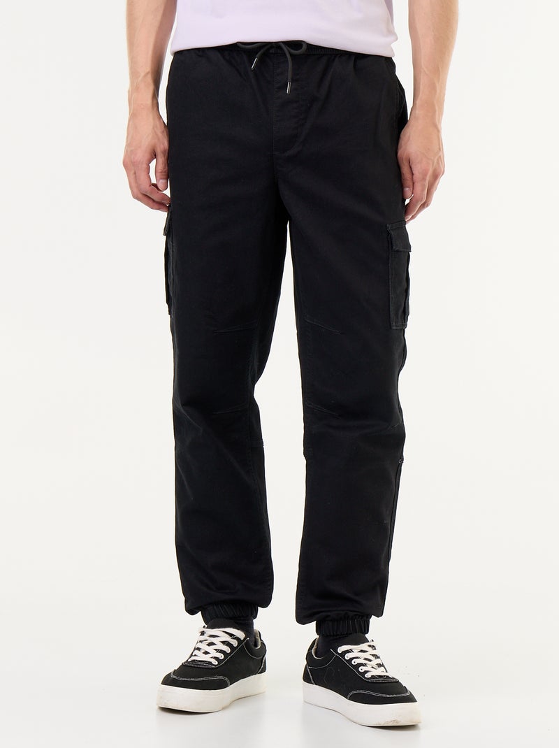 Pantalón jogger multibolsillos Negro - Kiabi