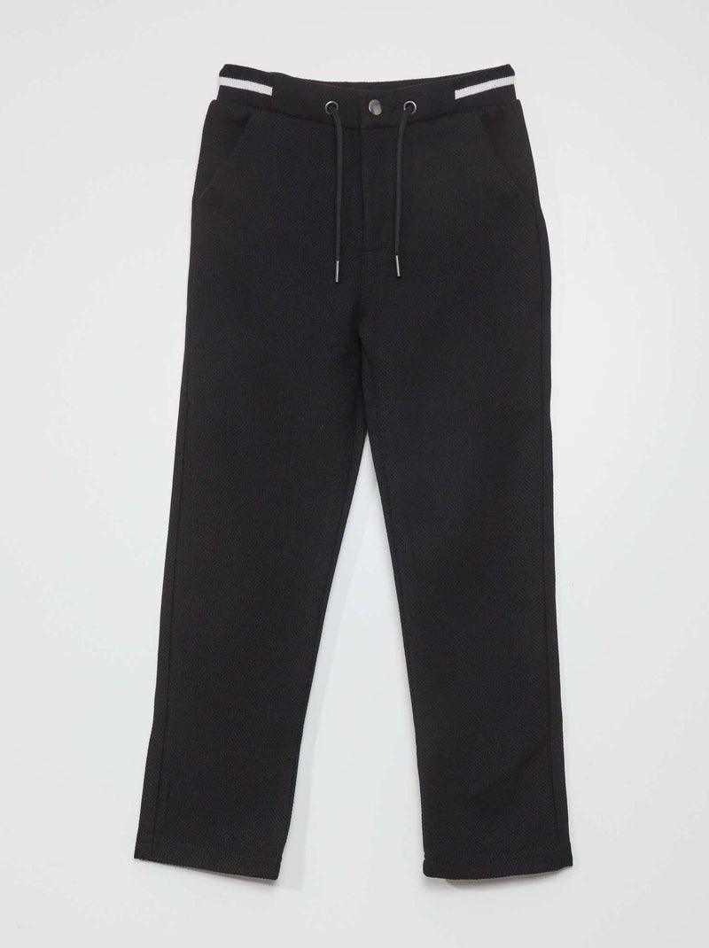 Pantalón jogger tipo tweed negro - Kiabi