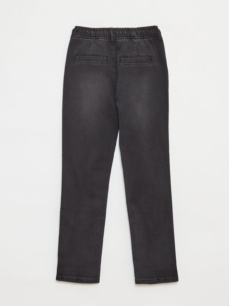 Pantalón jogger vaquero con cintura elástica Gris - Kiabi