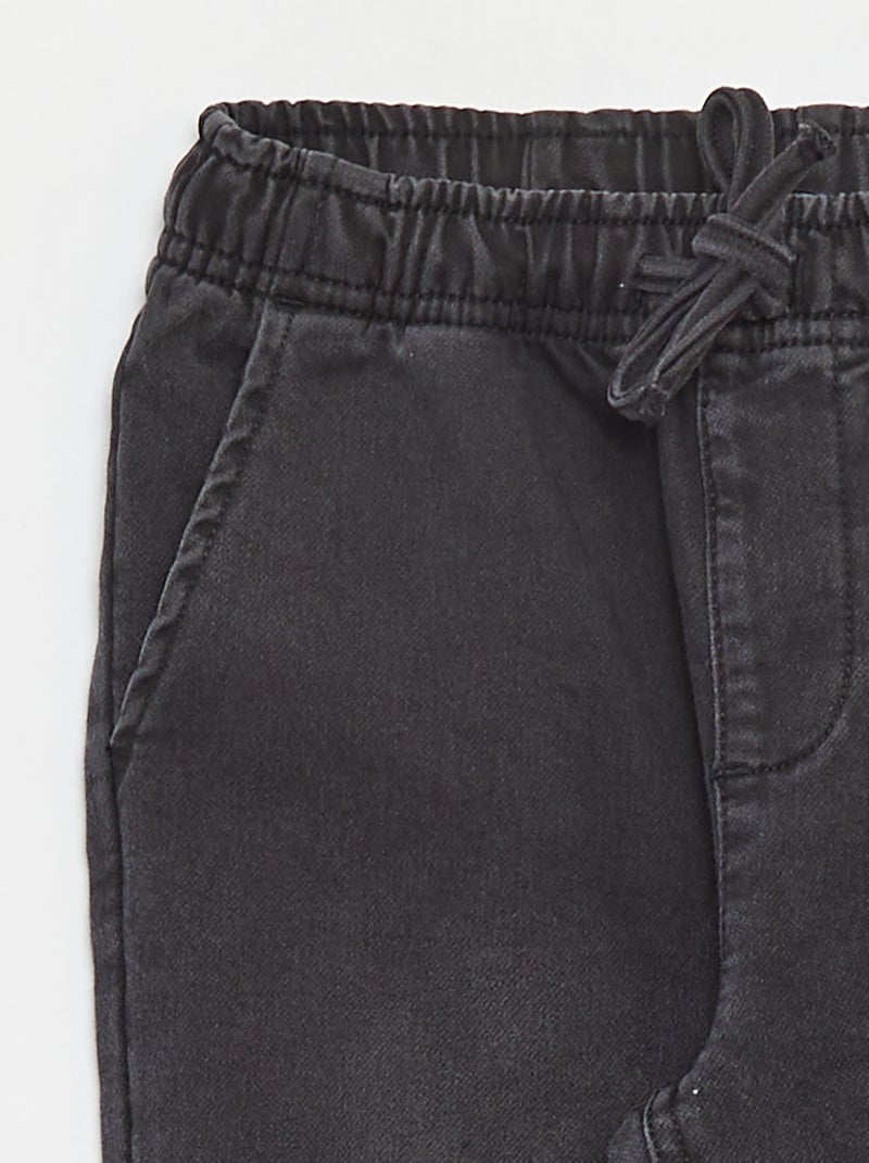 Pantalón jogger vaquero con cintura elástica Gris - Kiabi