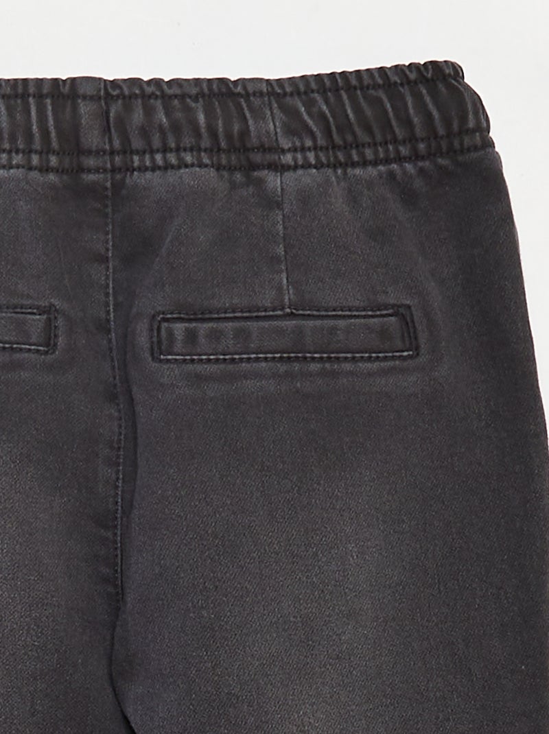 Pantalón jogger vaquero con cintura elástica Gris - Kiabi