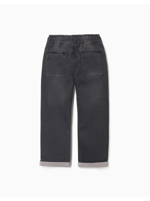 Pantalón jogger vaquero con cordón y 5 bolsillos - Kiabi