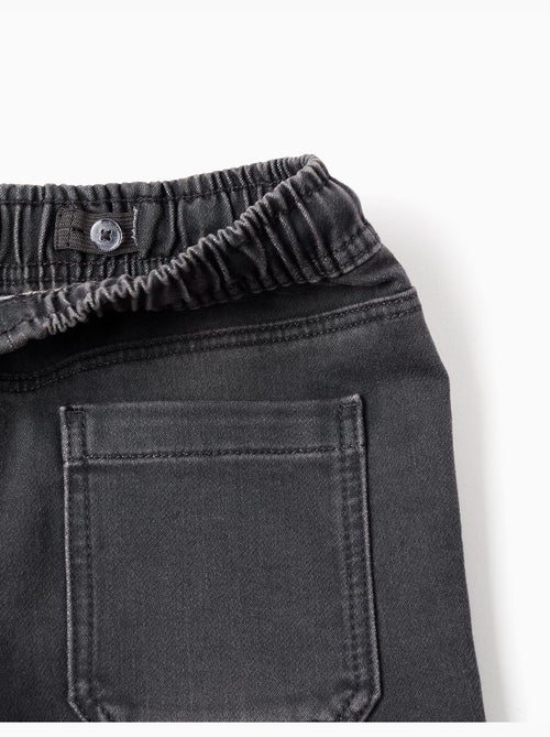 Pantalón jogger vaquero con cordón y 5 bolsillos - Kiabi