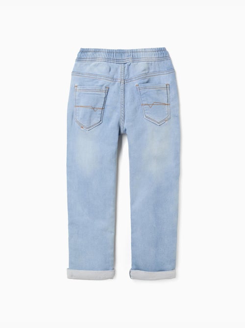 Pantalón jogger vaquero slim fit con cordón - Kiabi