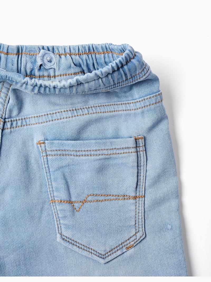 Pantalón jogger vaquero slim fit con cordón Azul claro - Kiabi