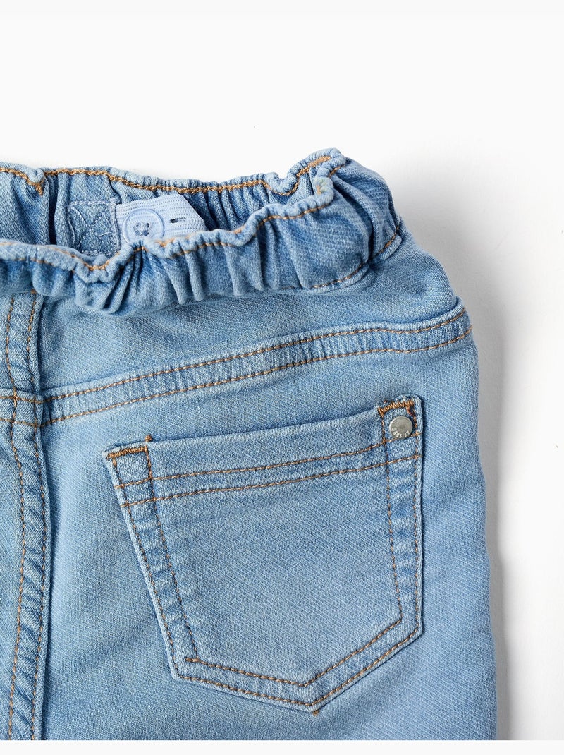 Pantalón jogger vaquero slim fit con cordón Azul claro - Kiabi