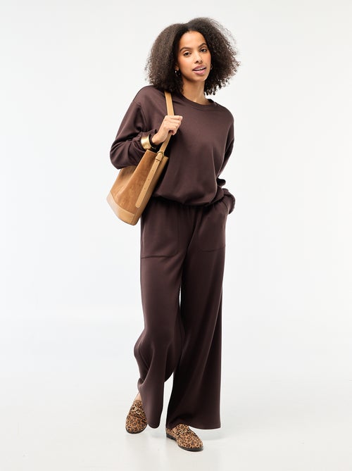 Pantalón jogging ancho de punto suave - Kiabi