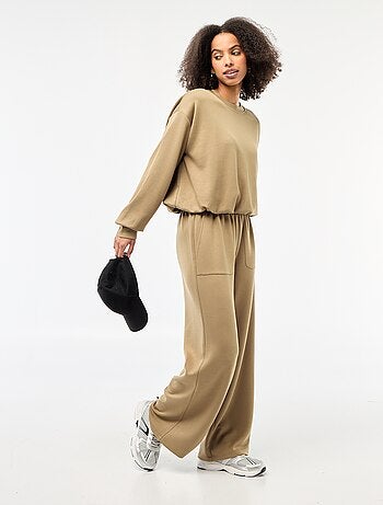 Pantalón jogging ancho de punto suave