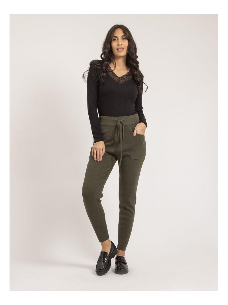 Pantalón jogging de punto ELSA Caqui - Kiabi