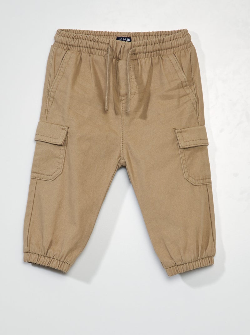 Pantalón jogpant liso BEIGE - Kiabi