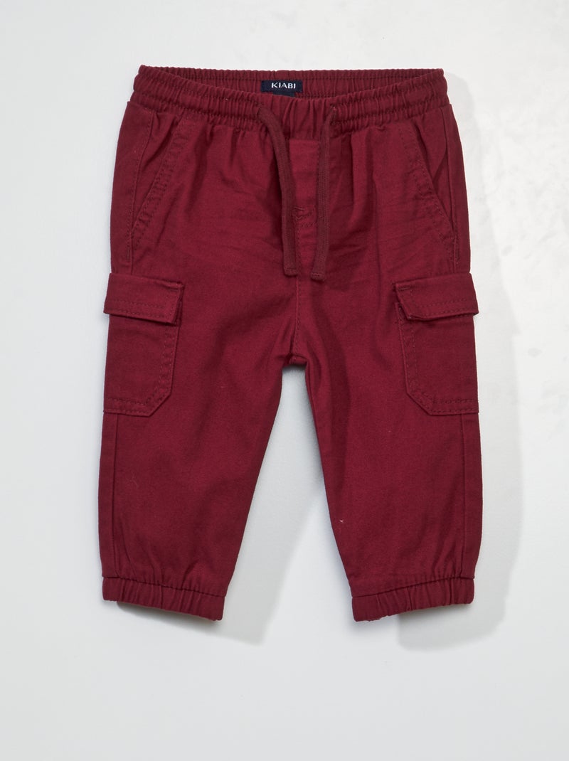 Pantalón jogpant liso ROJO - Kiabi