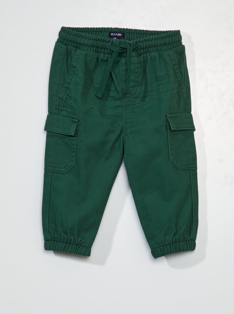 Pantalón jogpant liso Verde - Kiabi