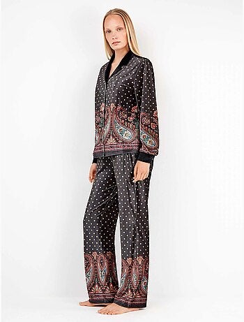 Pantalón largo de terciopelo y estamapado oriental