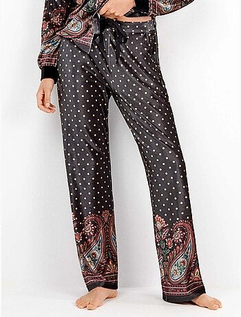 Pantalón largo de terciopelo y estamapado oriental