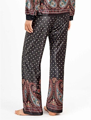 Pantalón largo de terciopelo y estamapado oriental